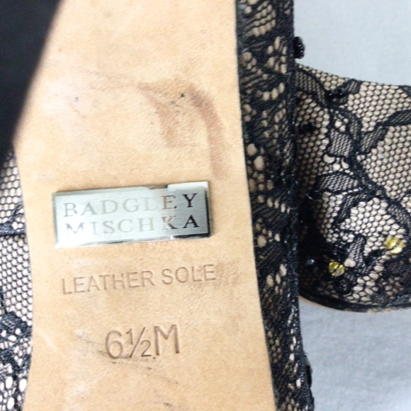 Lace and satin stiletto heels Badgley Mischka - Picture 4 of 4